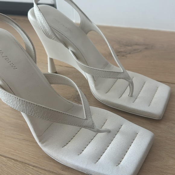 GIA BORGHINI x RHW Thong Wedge Sandal in White 38.5 - Picture 6 of 6